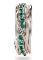 Ring Artigianale Woman in Rose Gold Smeraldo AN112ARSM RUBINIA